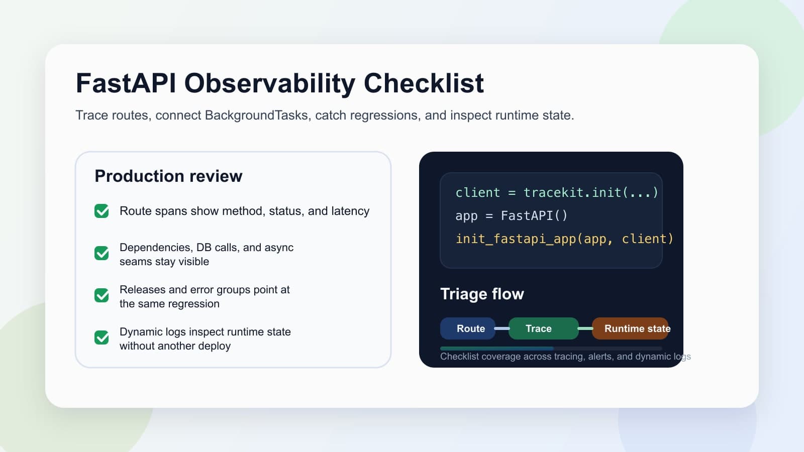 FastAPI Observability Checklist for Production APIs